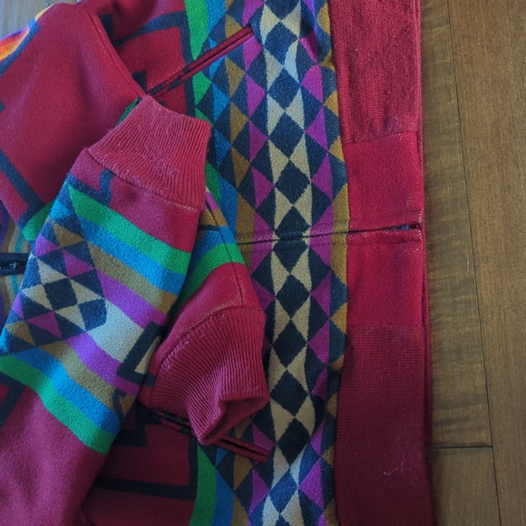 VINTAGE 1990's PENDLETON Country Sophisticates MULTICOLORED WOOL BOMBER JACKET - Picture 6 of 11